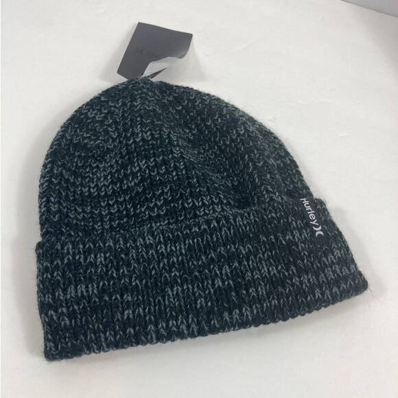 NWT  Hurley Max Cuff 2.0 Beanie Black - Picture 2 of 2